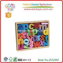 new design hot sale wooden alphabet box OEM wooden alphabet set with good quality EZ2043